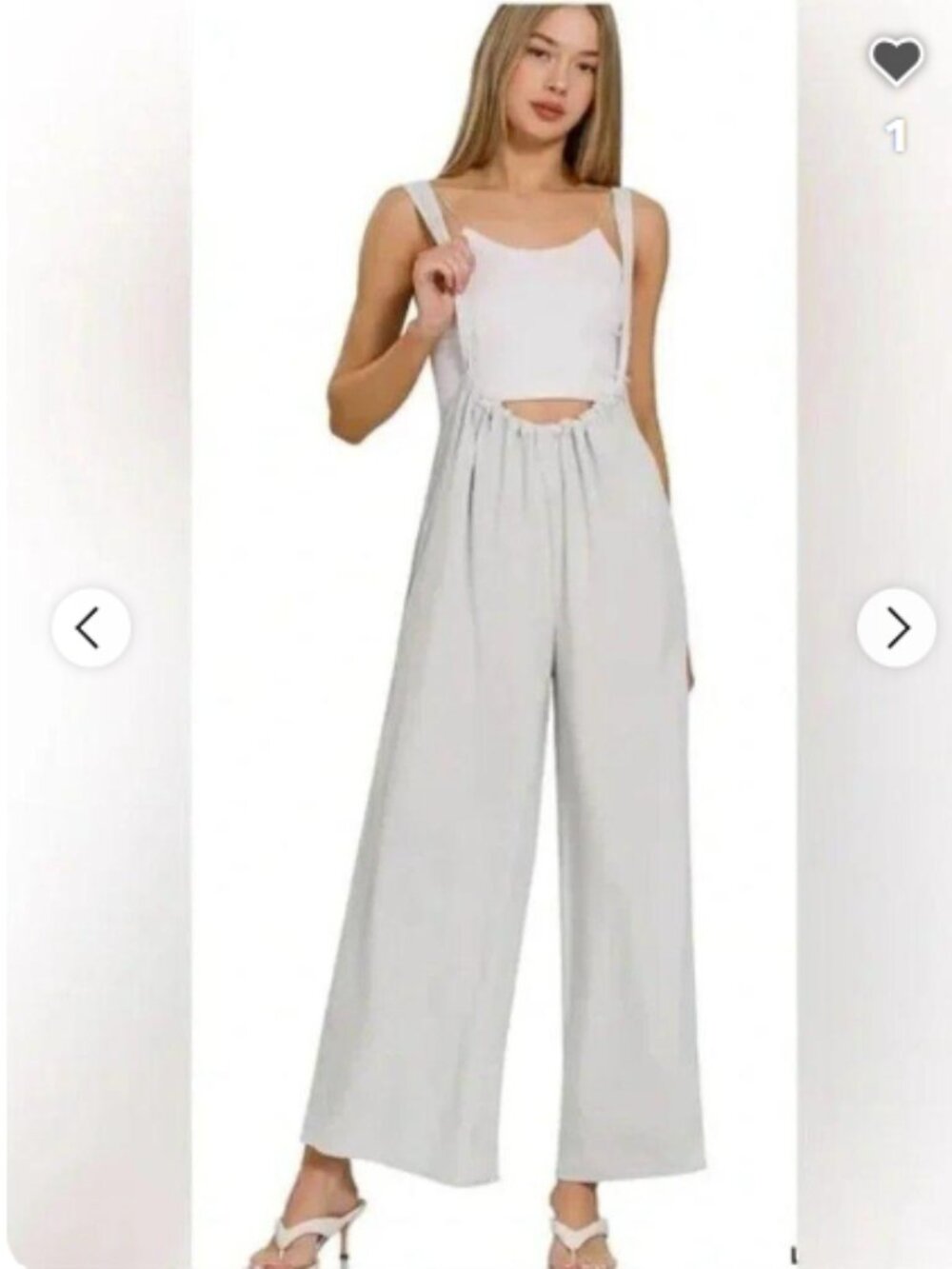 Zenana Woven Tie-Back Suspender Jumpsuit Size Large